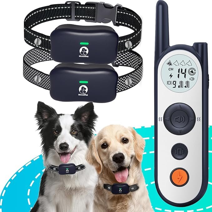 MIMOFPET Wireless Dog Fence for 2 Dogs - 25FT to 3500FT Electric Fence for Dogs