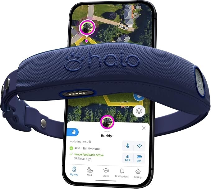 Halo Collar 4, All New GPS Wireless Dog Fence & Training Collar with Real-Time Tracking